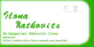 ilona matkovits business card